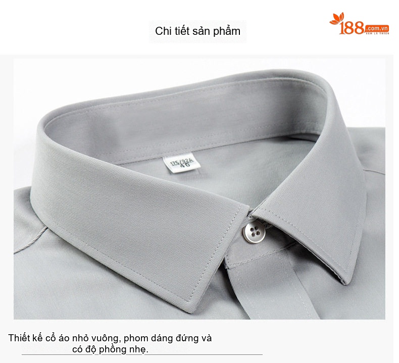 Áo Sơ Mi Nam Cotton Dài Tay Chống Nhăn Màu Trắng, Xanh chi tiết 26