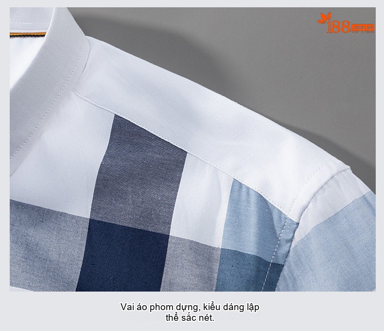 Áo Sơ Mi Nam Cotton Dài Tay Ô Vuông Kiểu Công Sở Màu Xanh Lá, Xanh Dương, Xám, Trắng... chi tiết 18
