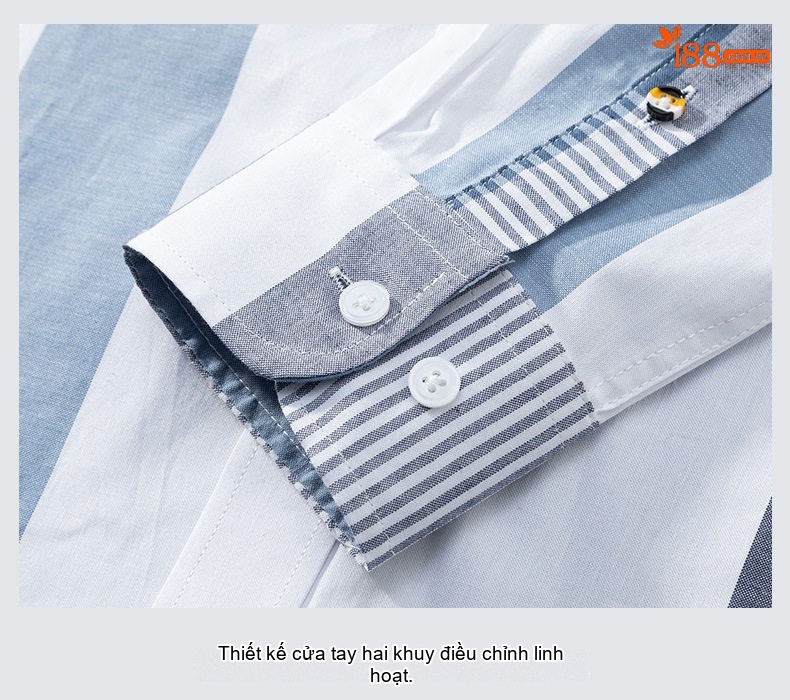 Áo Sơ Mi Nam Cotton Dài Tay Ô Vuông Kiểu Công Sở Màu Xanh Lá, Xanh Dương, Xám, Trắng... chi tiết 20