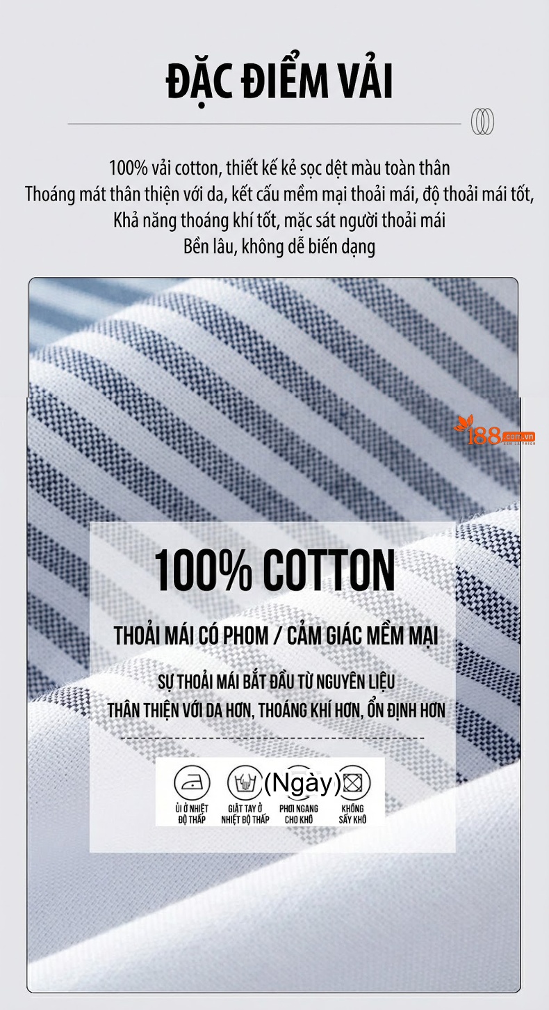 Áo Sơ Mi Nam Cotton Dài Tay Ô Vuông Kiểu Công Sở Màu Xanh Lá, Xanh Dương, Xám, Trắng... chi tiết 4