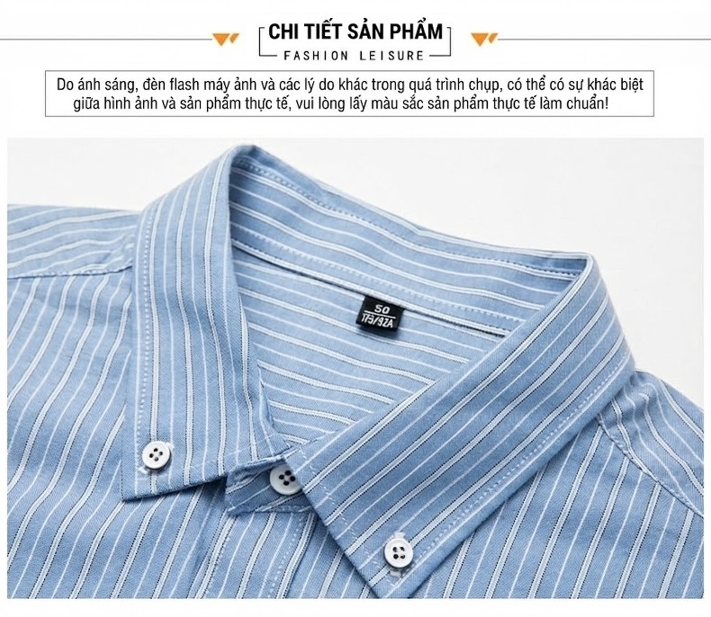 Áo Sơ Mi Nam Cotton Ngắn Tay Chống Nhăn Màu Xanh, Hồng, Xám chi tiết 24