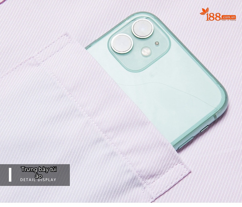 Áo Sơ Mi Nam Cotton Tay Ngắn Sọc Kẻ Chống Nhăn Màu Trắng, Xanh Dương, Tím Nhạt chi tiết 19