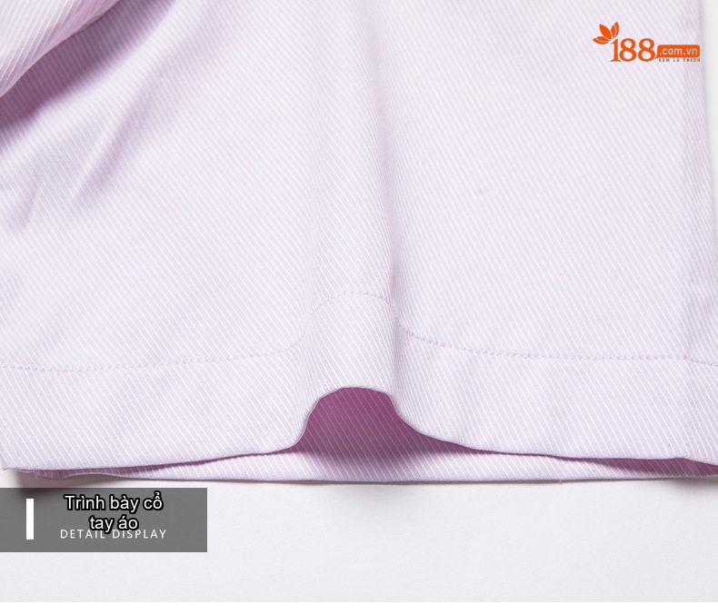 Áo Sơ Mi Nam Cotton Tay Ngắn Sọc Kẻ Chống Nhăn Màu Trắng, Xanh Dương, Tím Nhạt chi tiết 20