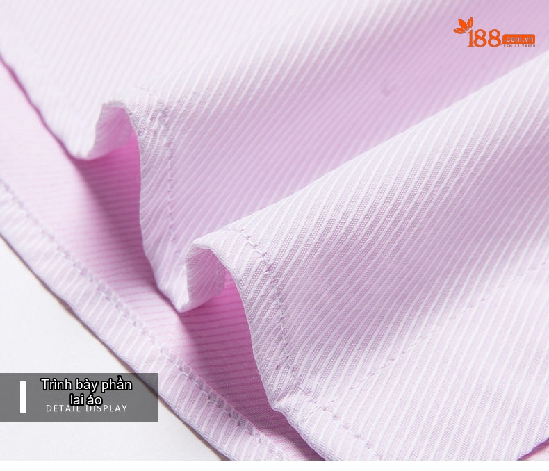 Áo Sơ Mi Nam Cotton Tay Ngắn Sọc Kẻ Chống Nhăn Màu Trắng, Xanh Dương, Tím Nhạt chi tiết 21