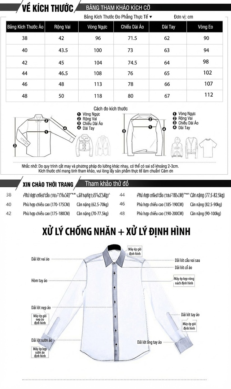 Áo Sơ Mi Nam Cotton Thêu Họa Tiết Thời Trang Màu Đen, Trắng chi tiết 3