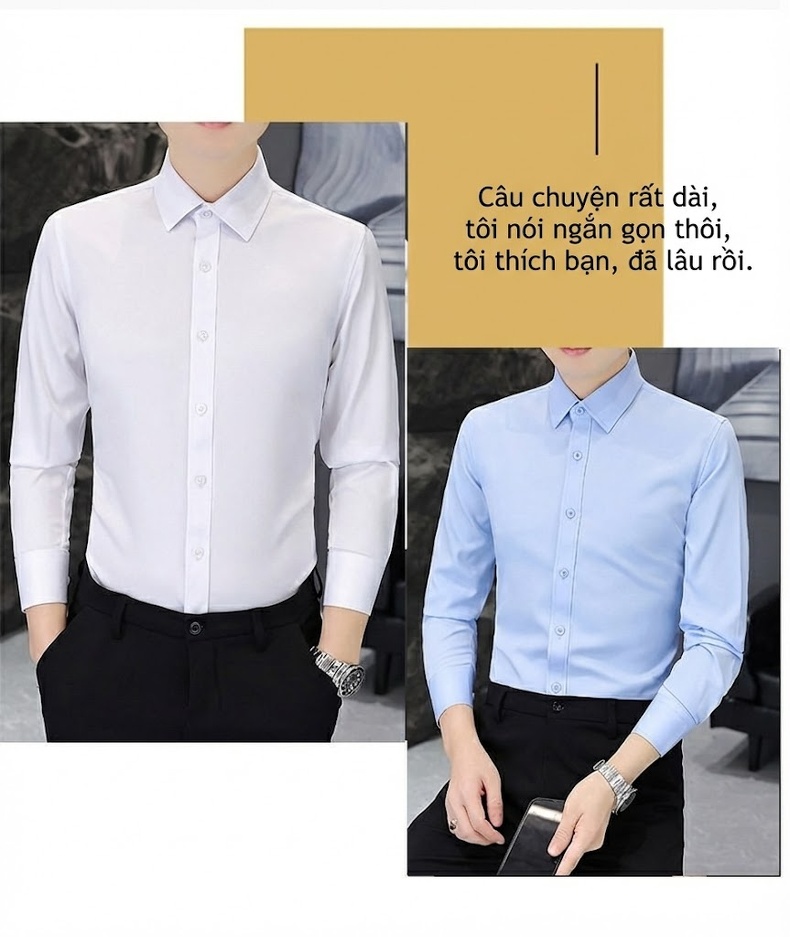 Áo Sơ Mi Nam Dài Tay Bốn Chiều Co Giãn Chống Nhăn Màu Trắng, Xám, Xanh Dương chi tiết 3
