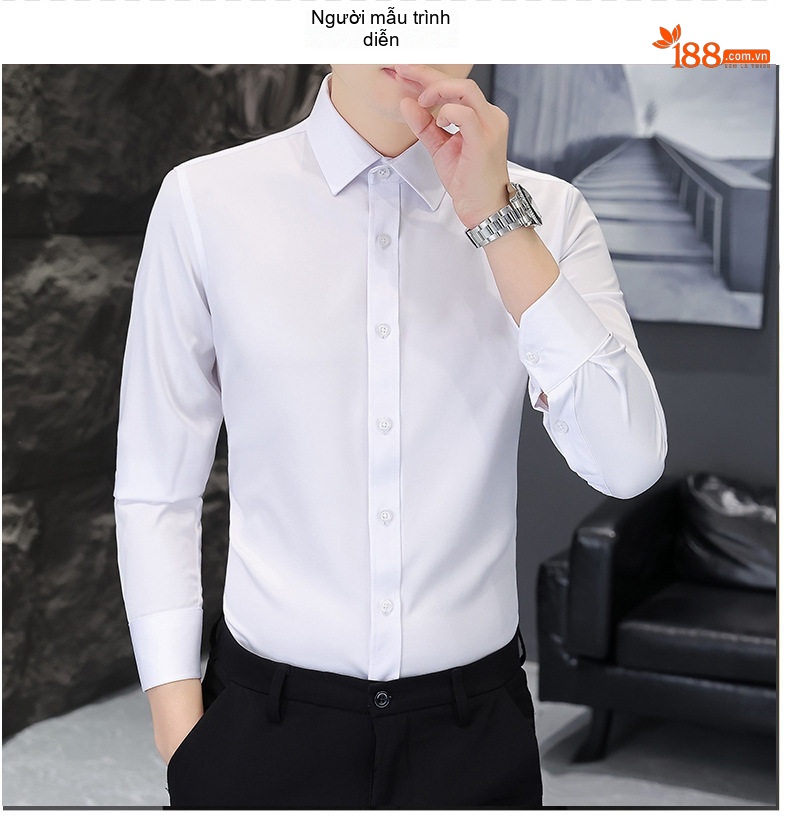 Áo Sơ Mi Nam Dài Tay Bốn Chiều Co Giãn Chống Nhăn Màu Trắng, Xám, Xanh Dương chi tiết 13