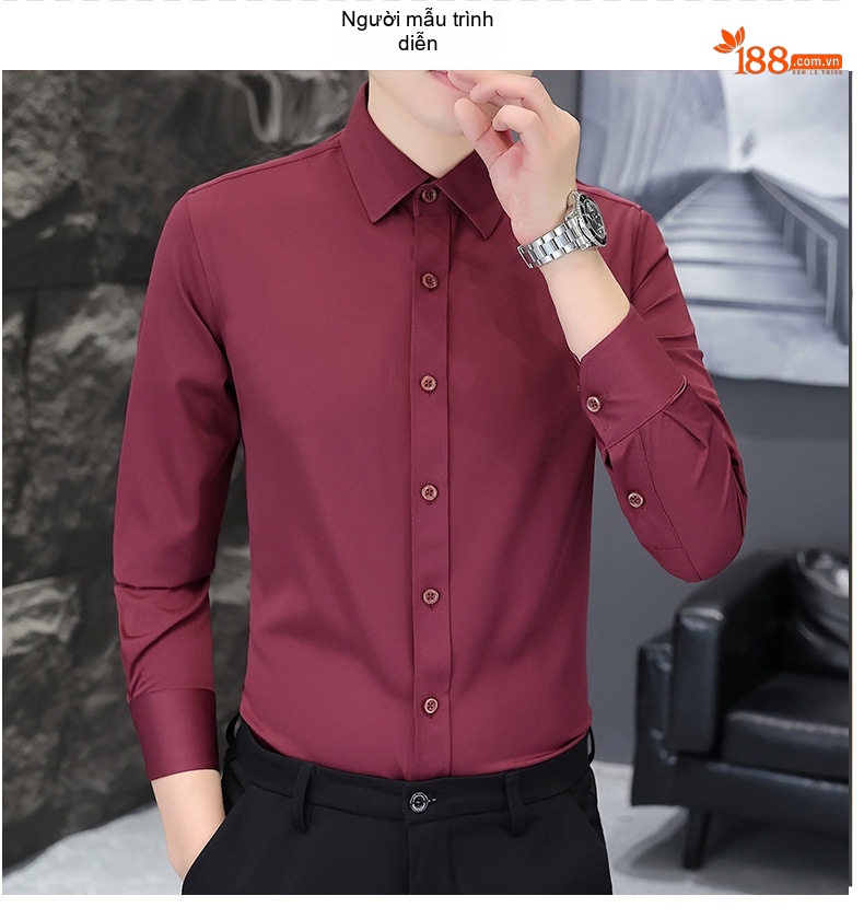 Áo Sơ Mi Nam Dài Tay Bốn Chiều Co Giãn Chống Nhăn Màu Trắng, Xám, Xanh Dương chi tiết 21