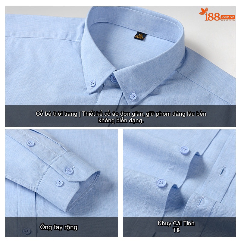 Áo Sơ Mi Nam Dài Tay Cotton Lanh Kiểu Dáng Basic Màu Trắng, Xám, Xanh Dương, Xanh Than