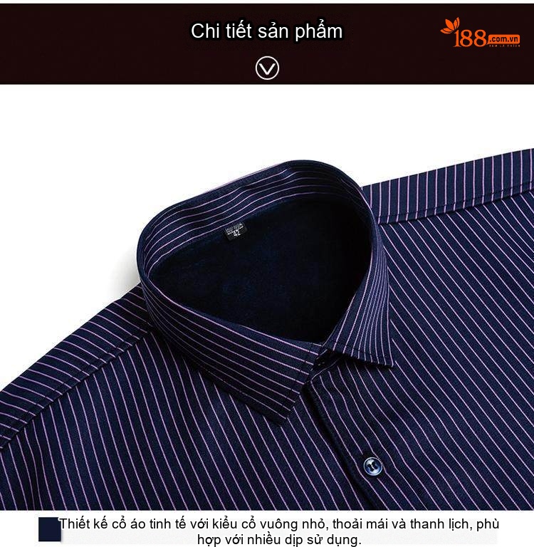 Áo Sơ Mi Nam Dài Tay Lót Lông Dày Dặn Chống Nhăn Phong Cách Công Sở Màu Xanh, Trắng, Tím, Xanh Sọc... chi tiết 5