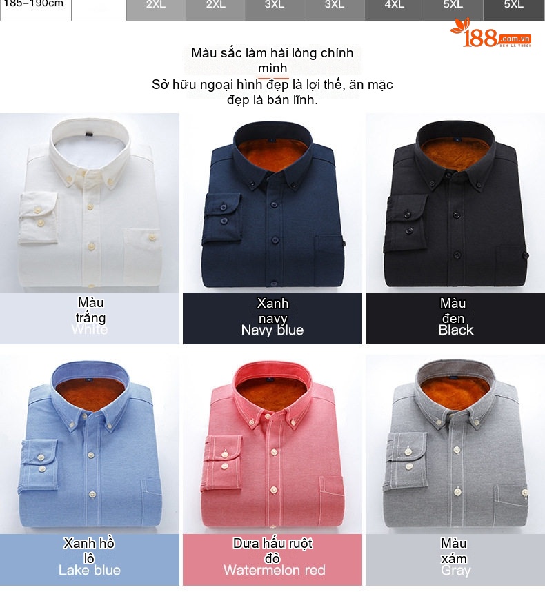 Áo Sơ Mi Nam Dài Tay Lót Lông Dày Dặn Giữ Ấm Phong Cách Doanh Nhân Màu Xanh, Đen, Xanh Navy, Trắng... chi tiết 2