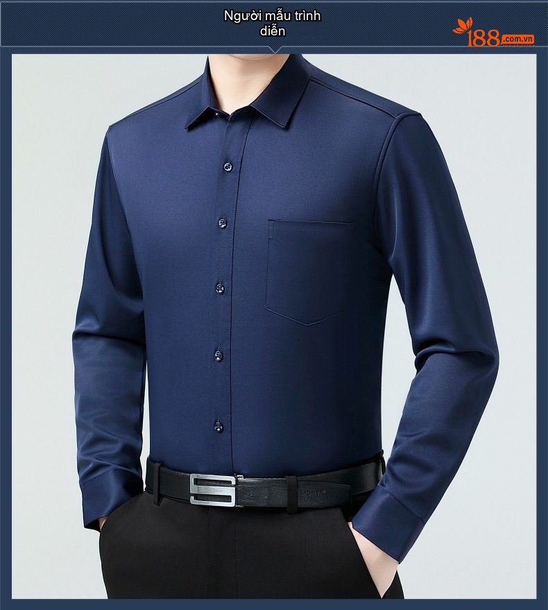 Áo Sơ Mi Nam Dài Tay Lót Lông Giữ Nhiệt Phong Cách Doanh Nhân Màu Xanh, Trắng, Xanh Navy, Đỏ... chi tiết 17