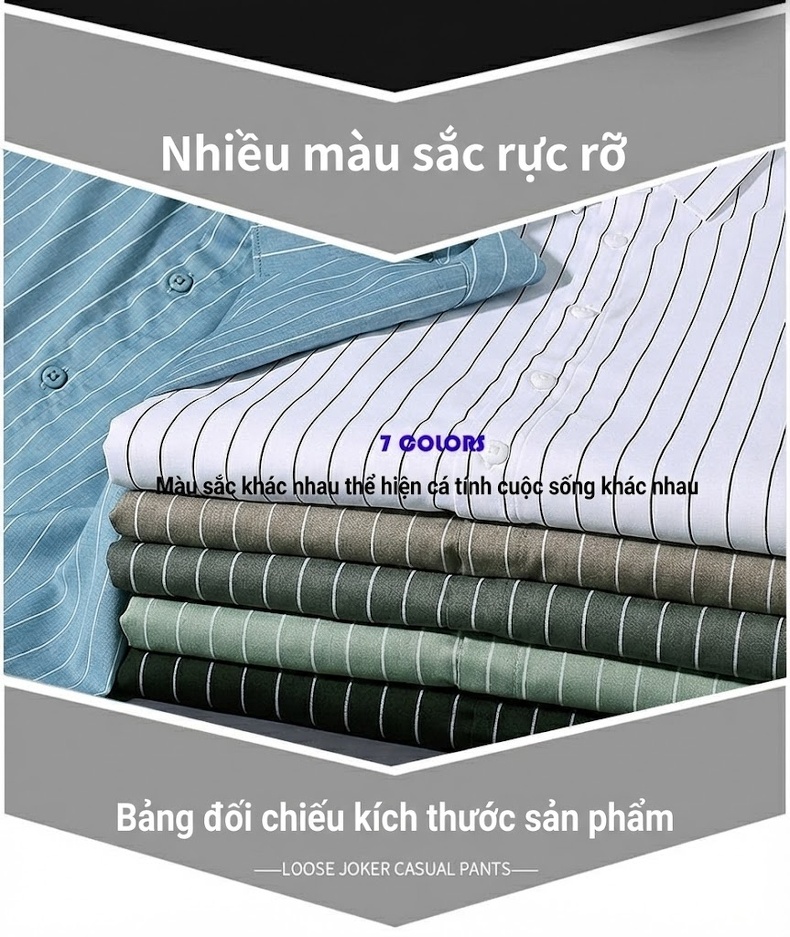 Áo Sơ Mi Nam Dài Tay Sọc Đứng Vải Mịn Thoáng Mát Màu Xanh Da Trời chi tiết 8