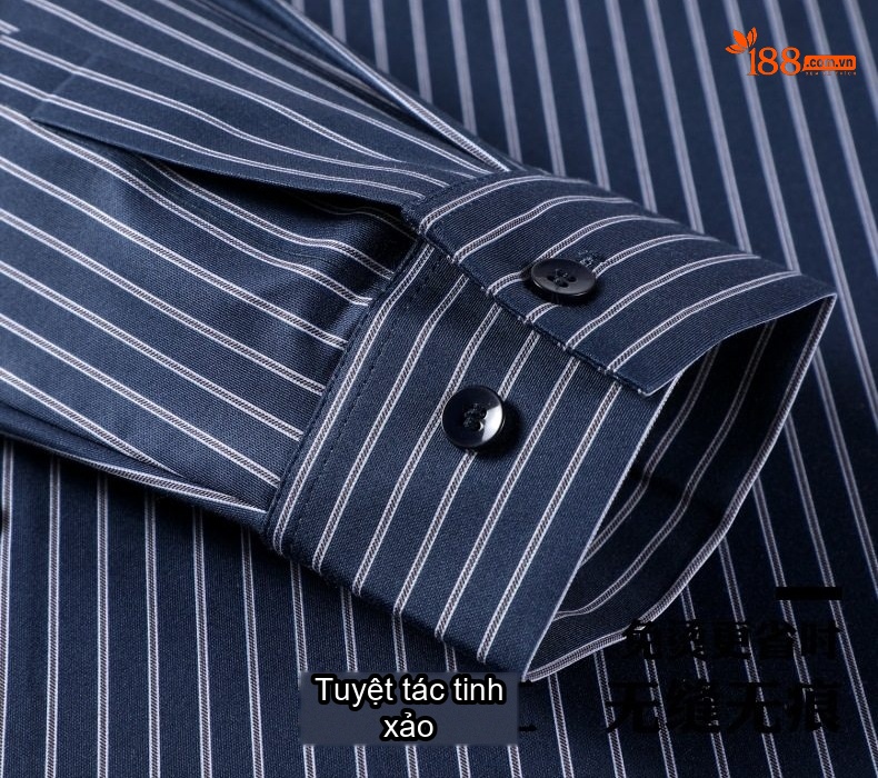 Áo Sơ Mi Nam Dài Tay Sọc Kẻ Thời Trang Chất Liệu Lông Cừu Màu Xanh Dương, Xanh Nhạt chi tiết 20