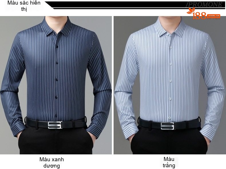 Áo Sơ Mi Nam Dài Tay Sọc Kẻ Thời Trang Chất Liệu Lông Cừu Màu Xanh Dương, Xanh Nhạt chi tiết 6