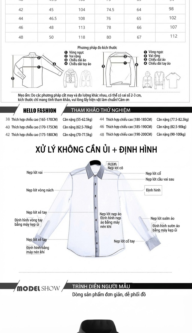 Áo Sơ Mi Nam Dáng Ôm Cổ Phối Màu Đỏ Phong Cách Casual Màu Trắng, Đen chi tiết 3