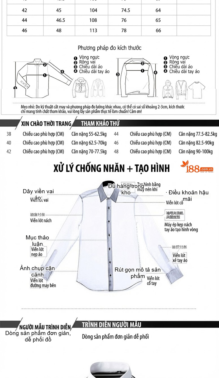 Áo Sơ Mi Nam Dáng Ôm Tay Dài Cổ Trắng Họa Tiết Sọc Đen Trắng chi tiết 3