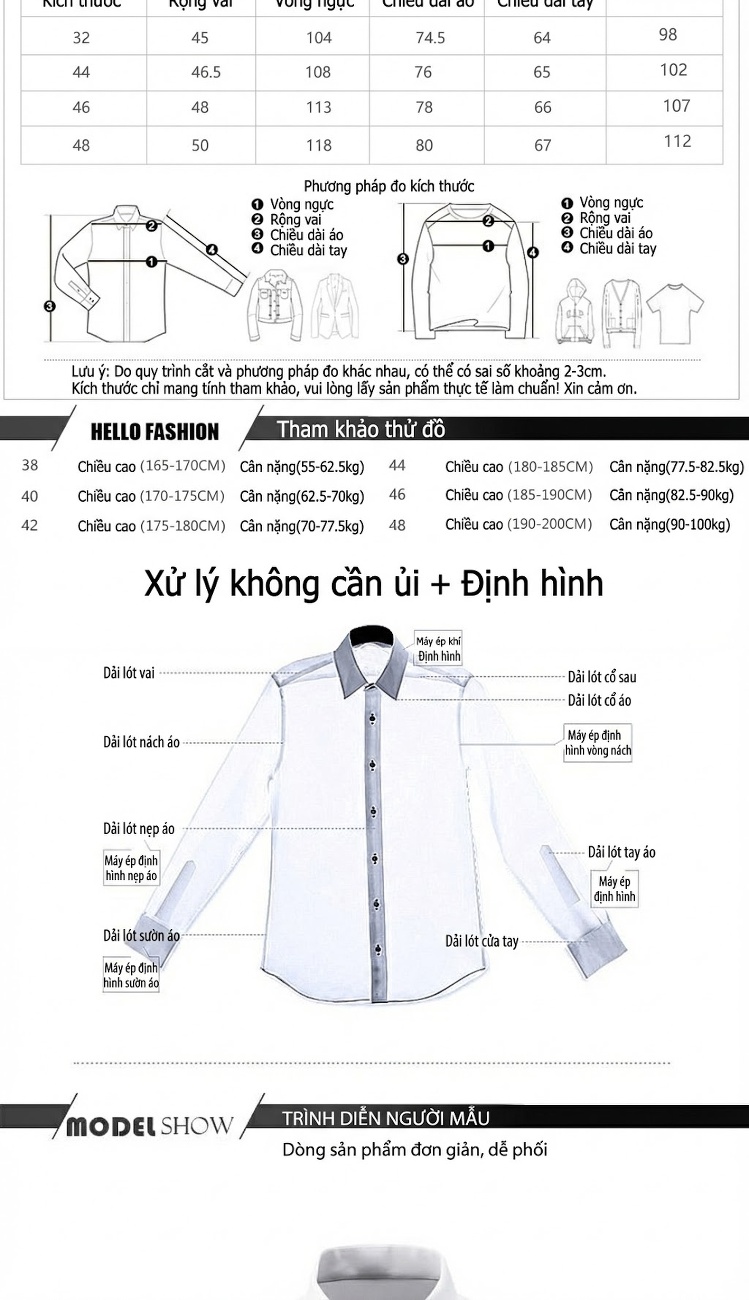 Áo Sơ Mi Nam Dáng Ôm Thêu Chữ Phong Cách Hàng Ngày Màu Đen, Trắng chi tiết 3