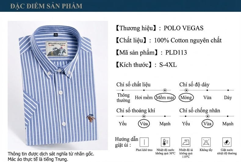 Áo Sơ Mi Nam Oxford Cotton Tay Ngắn Họa Tiết Kẻ Sọc Phong Cách Doanh Nhân chi tiết 3