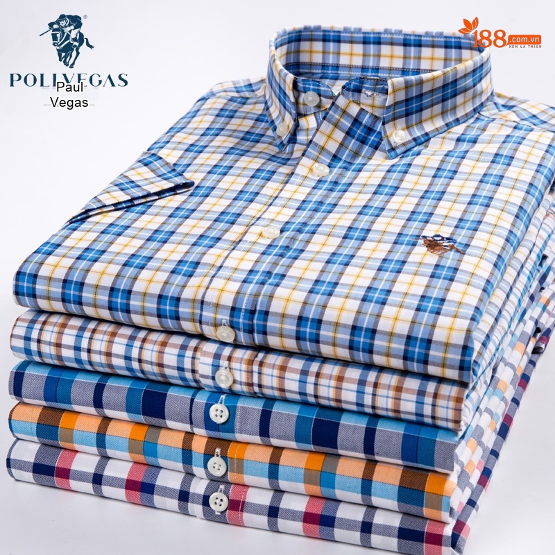 Áo Sơ Mi Nam Oxford Cotton Tay Ngắn Họa Tiết Kẻ Sọc Phong Cách Doanh Nhân