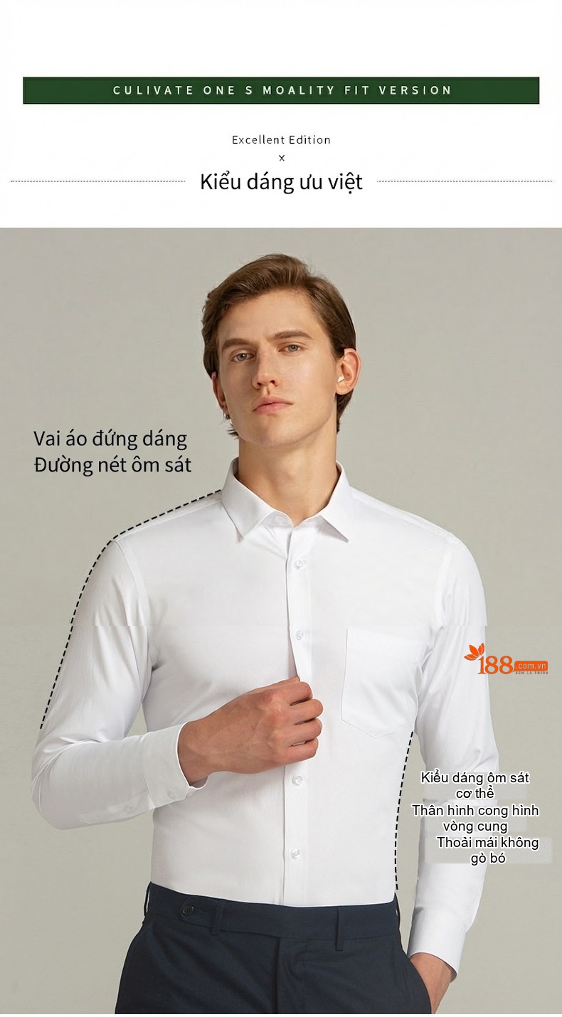 Áo Sơ Mi Nam Sợi Tre Màu Trắng, Đen, Xanh... chi tiết 6
