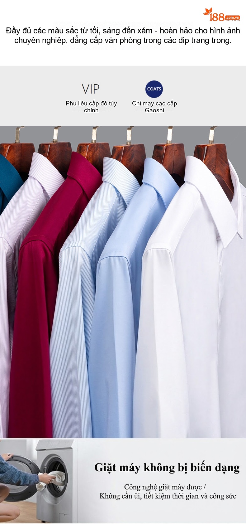 Áo Sơ Mi Nam Sợi Tre Màu Trắng, Đen, Xanh... chi tiết 8