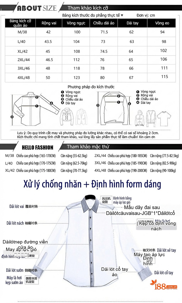Áo Sơ Mi Nam Tay Dài Cotton In Họa Tiết Cổ Áo Thoáng Khí Màu Đen, Trắng chi tiết 4