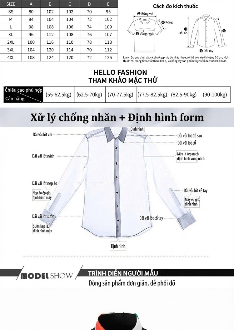 Áo Sơ Mi Nam Tay Dài Cotton In Kỹ Thuật Số Cổ Hoạ Tiết Màu Đen, Trắng chi tiết 3