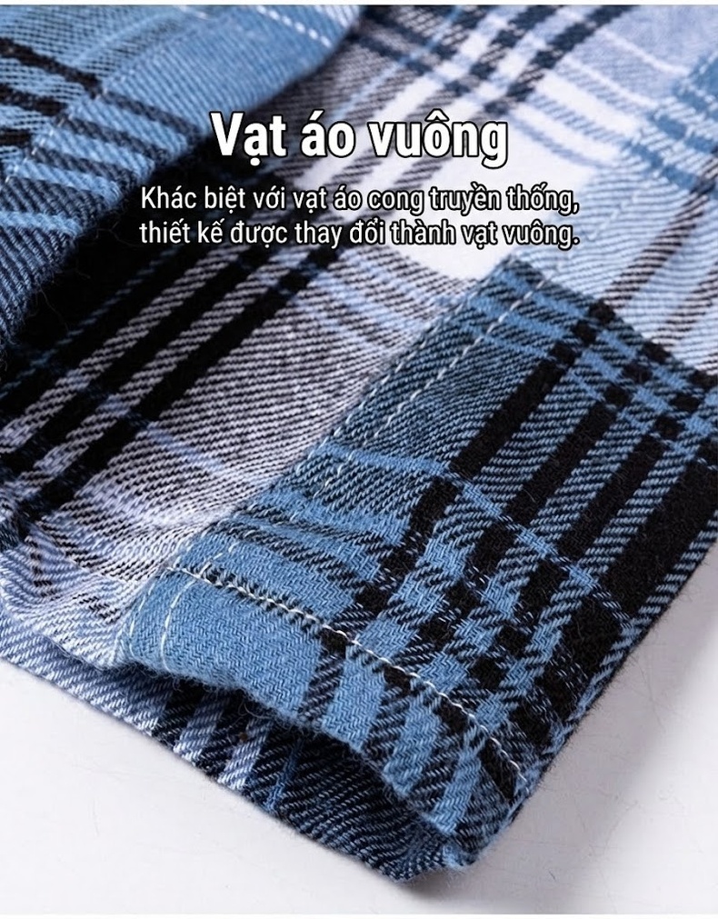 Áo Sơ Mi Nam Tay Dài Cotton Kẻ Caro Thời Trang chi tiết 22