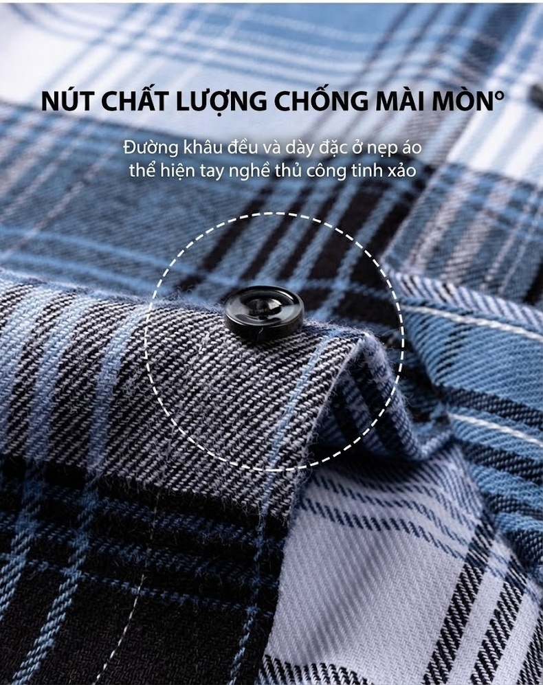 Áo Sơ Mi Nam Tay Dài Cotton Kẻ Caro Thời Trang chi tiết 19