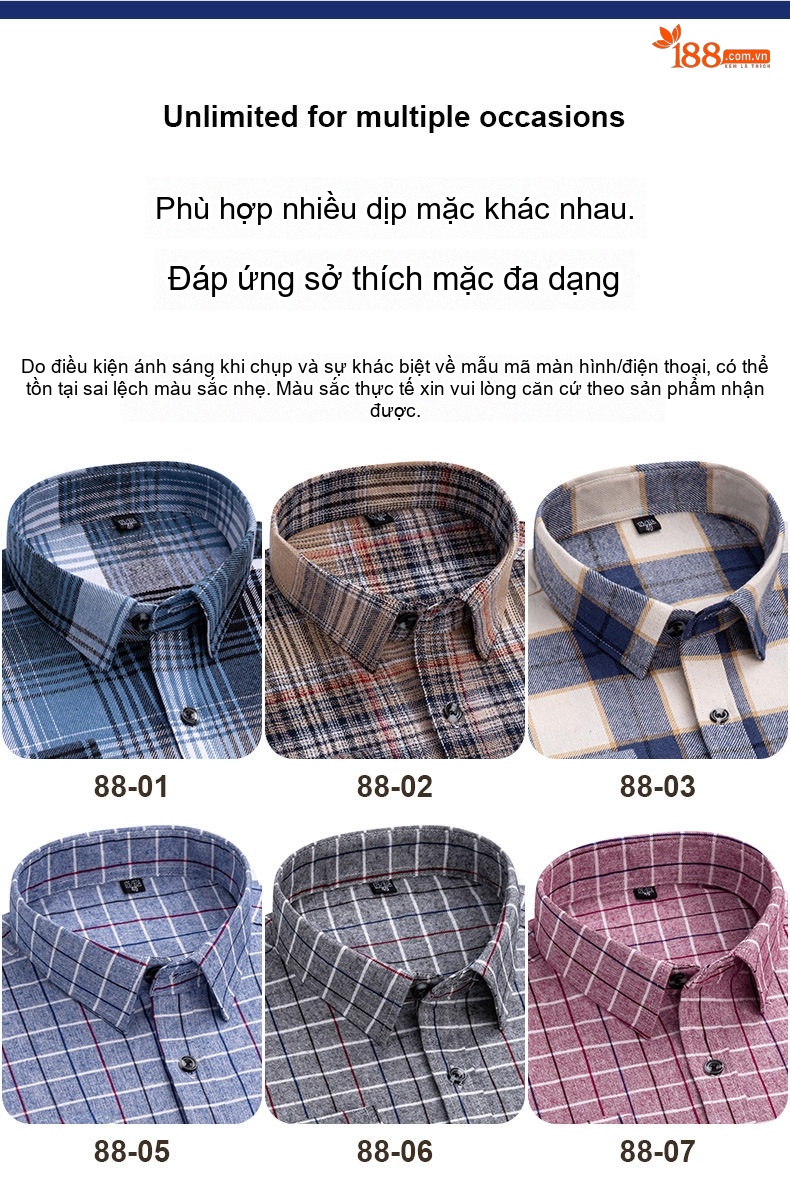 Áo Sơ Mi Nam Tay Dài Cotton Kẻ Caro Thời Trang chi tiết 15
