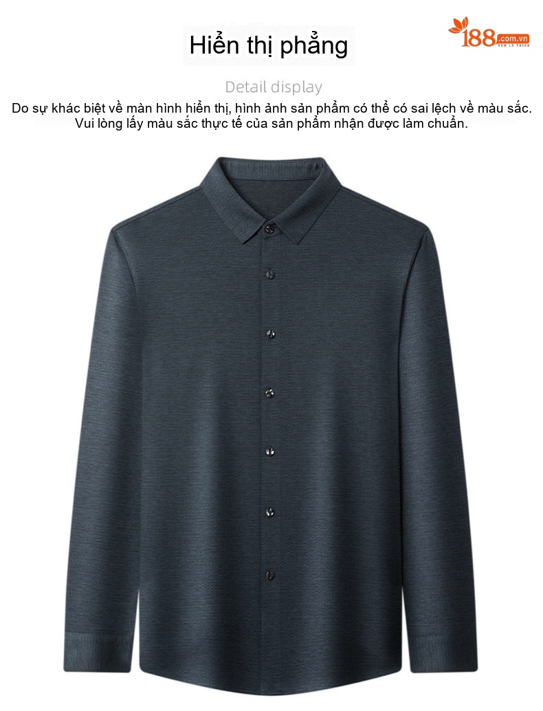 Áo Sơ Mi Nam Tay Dài Cotton Lông Cừu Thu Đông Dáng Ôm Màu Xám, Nâu, Xanh Navy, Đỏ... chi tiết 6
