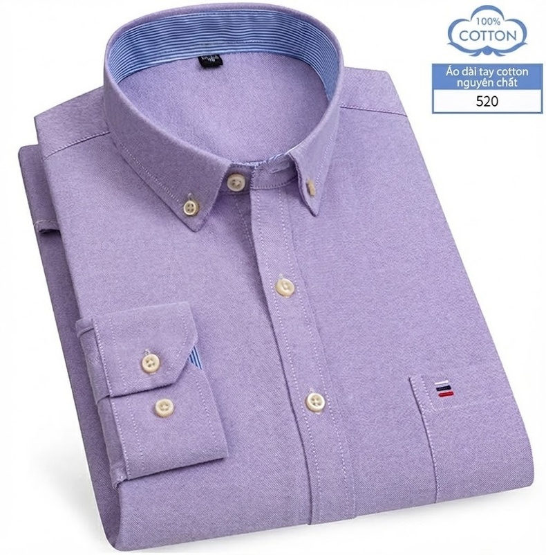 Áo Sơ Mi Nam Tay Dài Cotton Oxford Kẻ Caro Thời Trang chi tiết 26