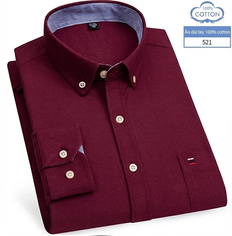 Áo Sơ Mi Nam Tay Dài Cotton Oxford Kẻ Caro Thời Trang chi tiết 27