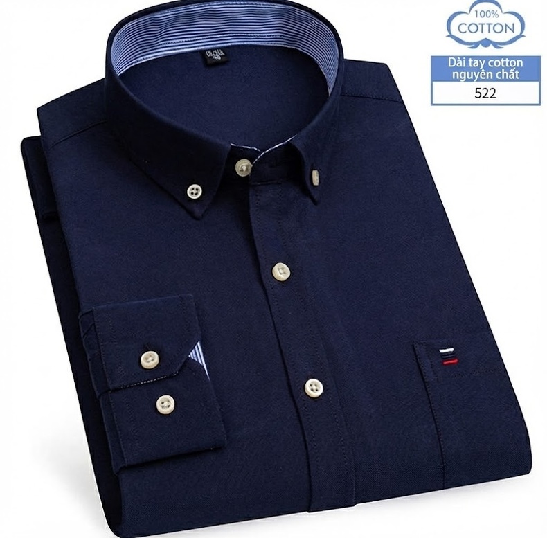 Áo Sơ Mi Nam Tay Dài Cotton Oxford Kẻ Caro Thời Trang chi tiết 28