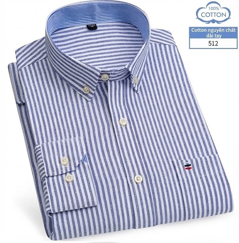 Áo Sơ Mi Nam Tay Dài Cotton Oxford Kẻ Caro Thời Trang chi tiết 19