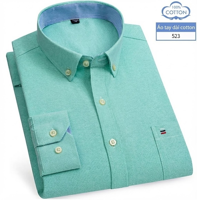 Áo Sơ Mi Nam Tay Dài Cotton Oxford Kẻ Caro Thời Trang chi tiết 29