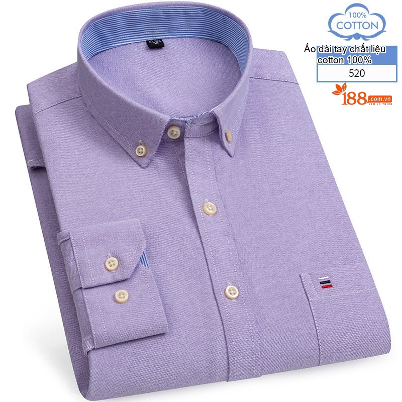 Áo Sơ Mi Nam Tay Dài Cotton Oxford Kẻ Caro Thời Trang