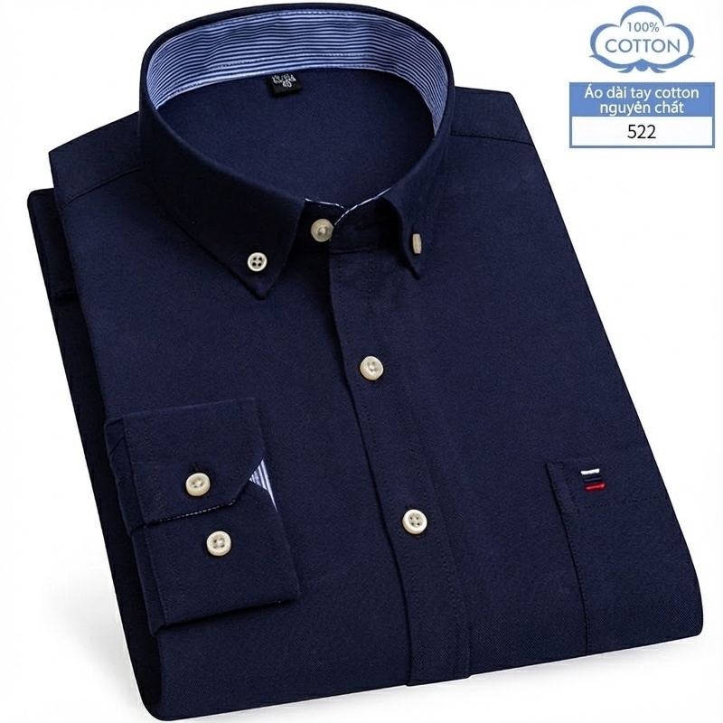 Áo Sơ Mi Nam Tay Dài Cotton Oxford Kẻ Caro Thời Trang
