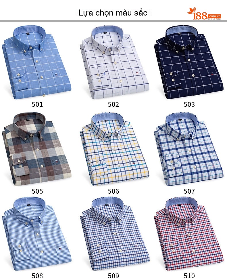 Áo Sơ Mi Nam Tay Dài Cotton Oxford Kẻ Caro Thời Trang chi tiết 6