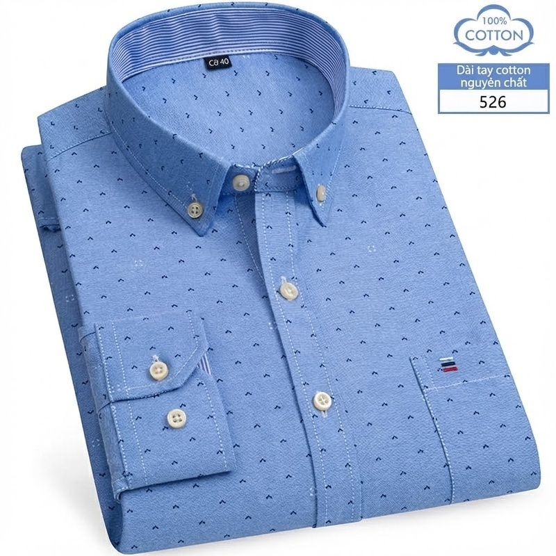 Áo Sơ Mi Nam Tay Dài Cotton Oxford Kẻ Caro Thời Trang