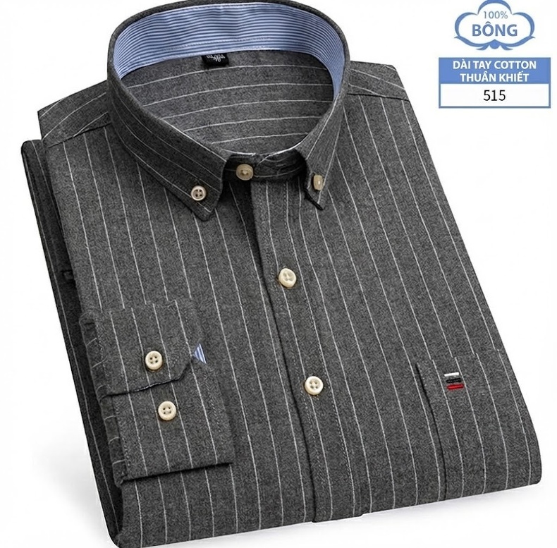 Áo Sơ Mi Nam Tay Dài Cotton Oxford Kẻ Caro Thời Trang chi tiết 21