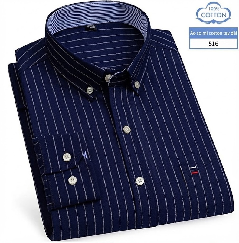 Áo Sơ Mi Nam Tay Dài Cotton Oxford Kẻ Caro Thời Trang chi tiết 22