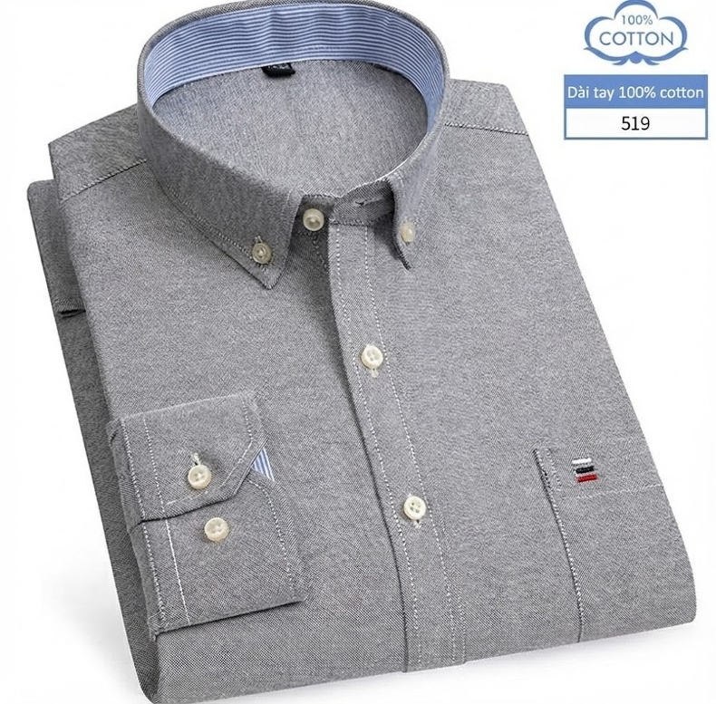 Áo Sơ Mi Nam Tay Dài Cotton Oxford Kẻ Caro Thời Trang chi tiết 25