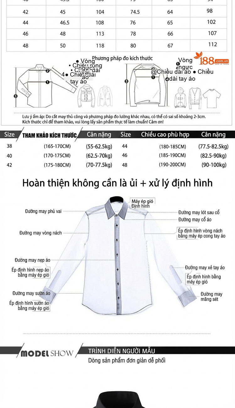 Áo Sơ Mi Nam Tay Dài Form Ôm Vải Họa Tiết Sọc Chéo Màu Đen, Trắng chi tiết 3