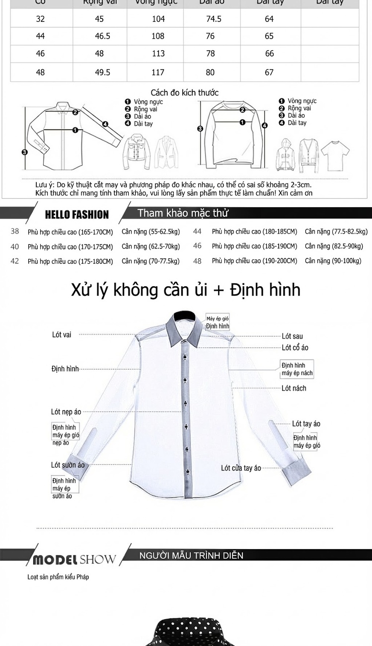 Áo Sơ Mi Nam Tay Dài Họa Tiết Chấm Bi Thêu Đính Đá Phong Cách Thời Trang Màu Đen chi tiết 3