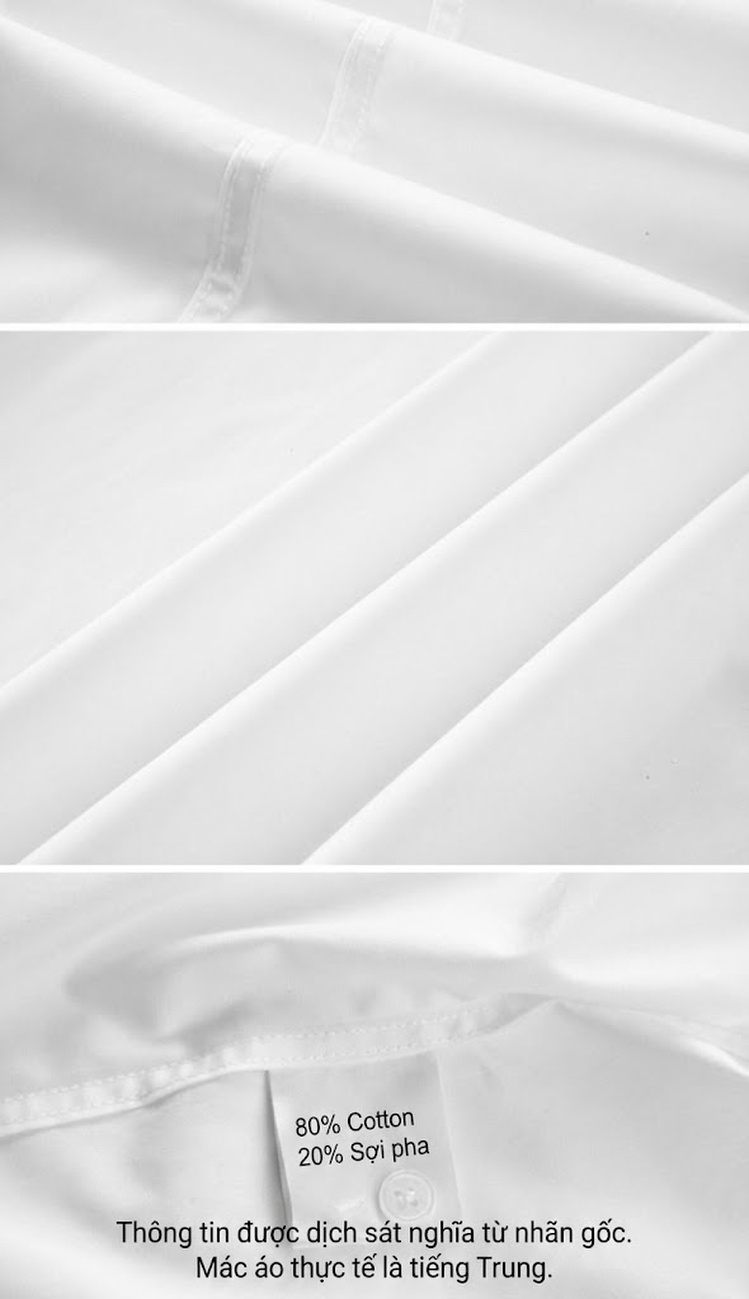 Áo Sơ Mi Nam Tay Dài Họa Tiết In Vai Cổ Điển Màu Trắng, Đen chi tiết 9