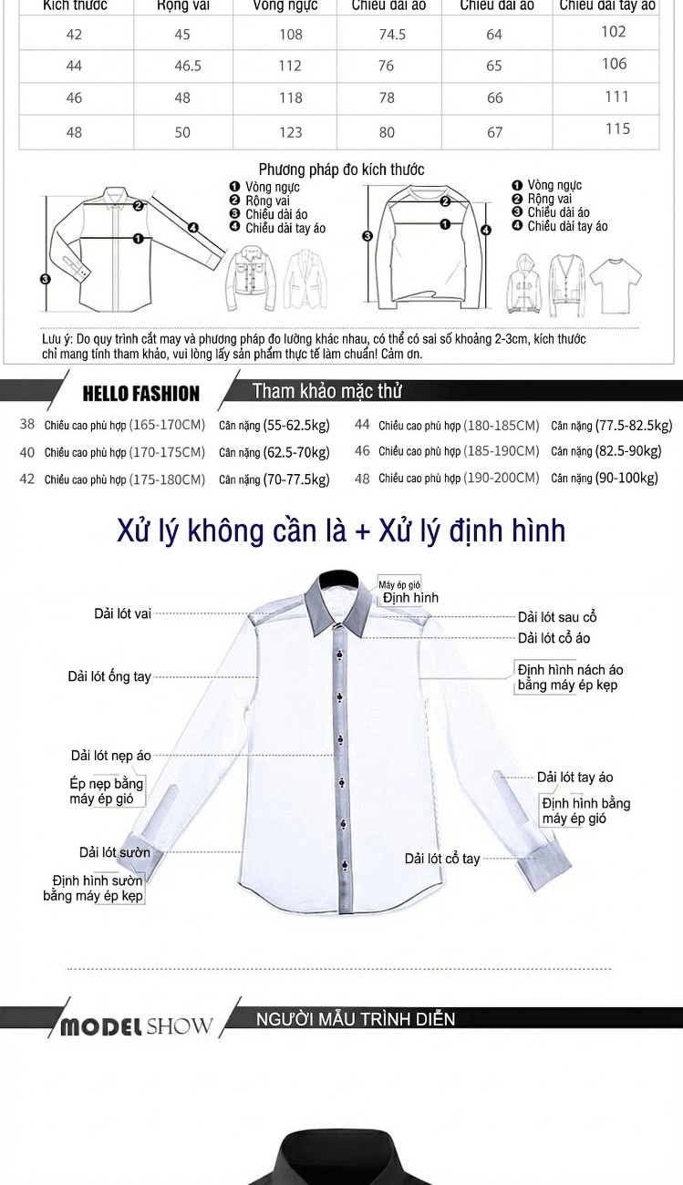 Áo Sơ Mi Nam Tay Dài Họa Tiết In Vai Cổ Điển Màu Trắng, Đen chi tiết 3