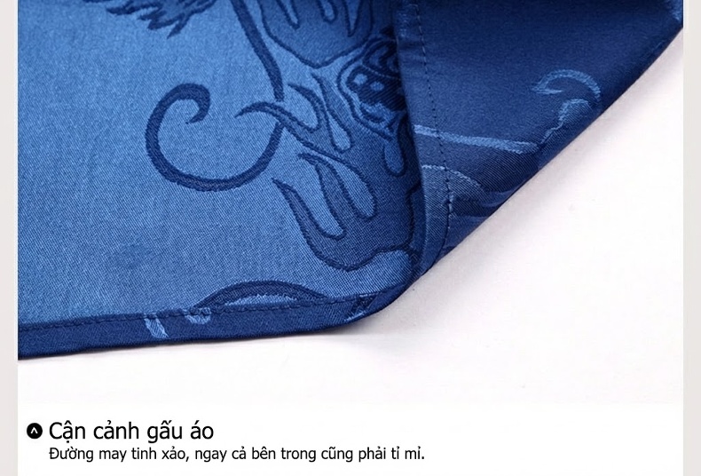 Áo Sơ Mi Nam Tay Dài Họa Tiết Rồng Phong Cách Trung Hoa Thoáng Mát Màu Vàng, Đỏ, Trắng, Xanh Dương chi tiết 23
