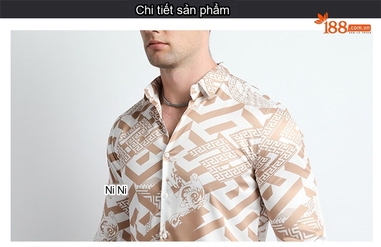 Áo Sơ Mi Nam Tay Dài In Họa Tiết Digital Phong Cách Cá Tính Màu Trắng, Đen, Nâu chi tiết 27